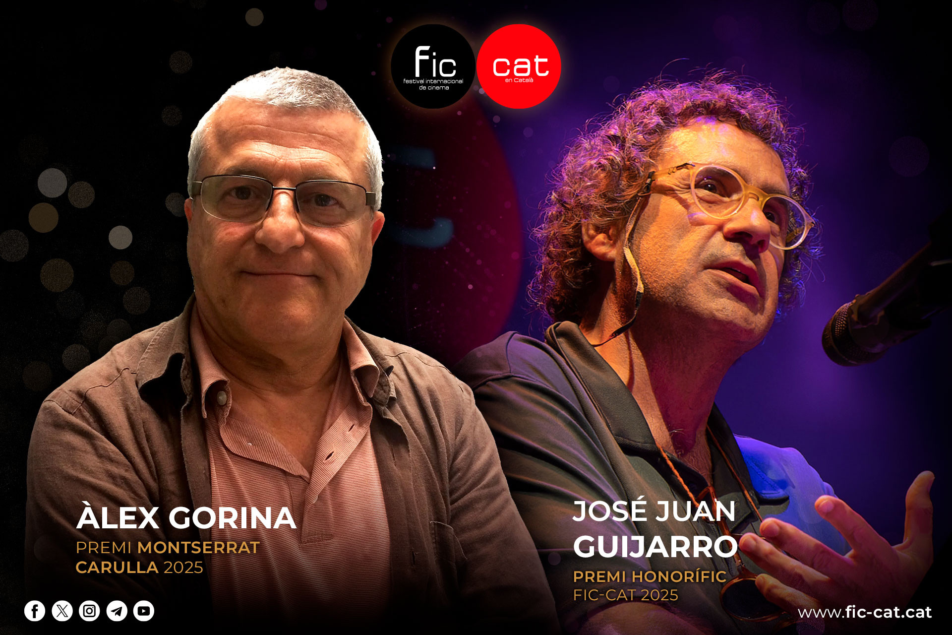 El FIC-CAT premiarà les trajectòries del crític de cinema Àlex Gorina i del docent José Juan Guijarro